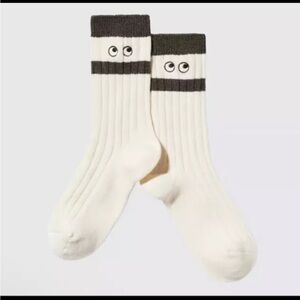 UNIQLO ANYA HINDMARCH Heattech sock Japan Off White Sz 9 - 11 woman cream winter